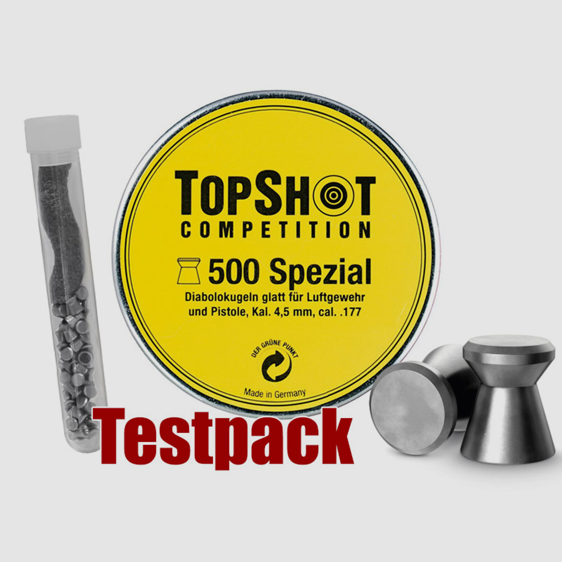 Testpack Flachkopf Diabolos Topshot Competition Spezial Kaliber 4,5 mm 0,51 g glatt 40 StĂĽck