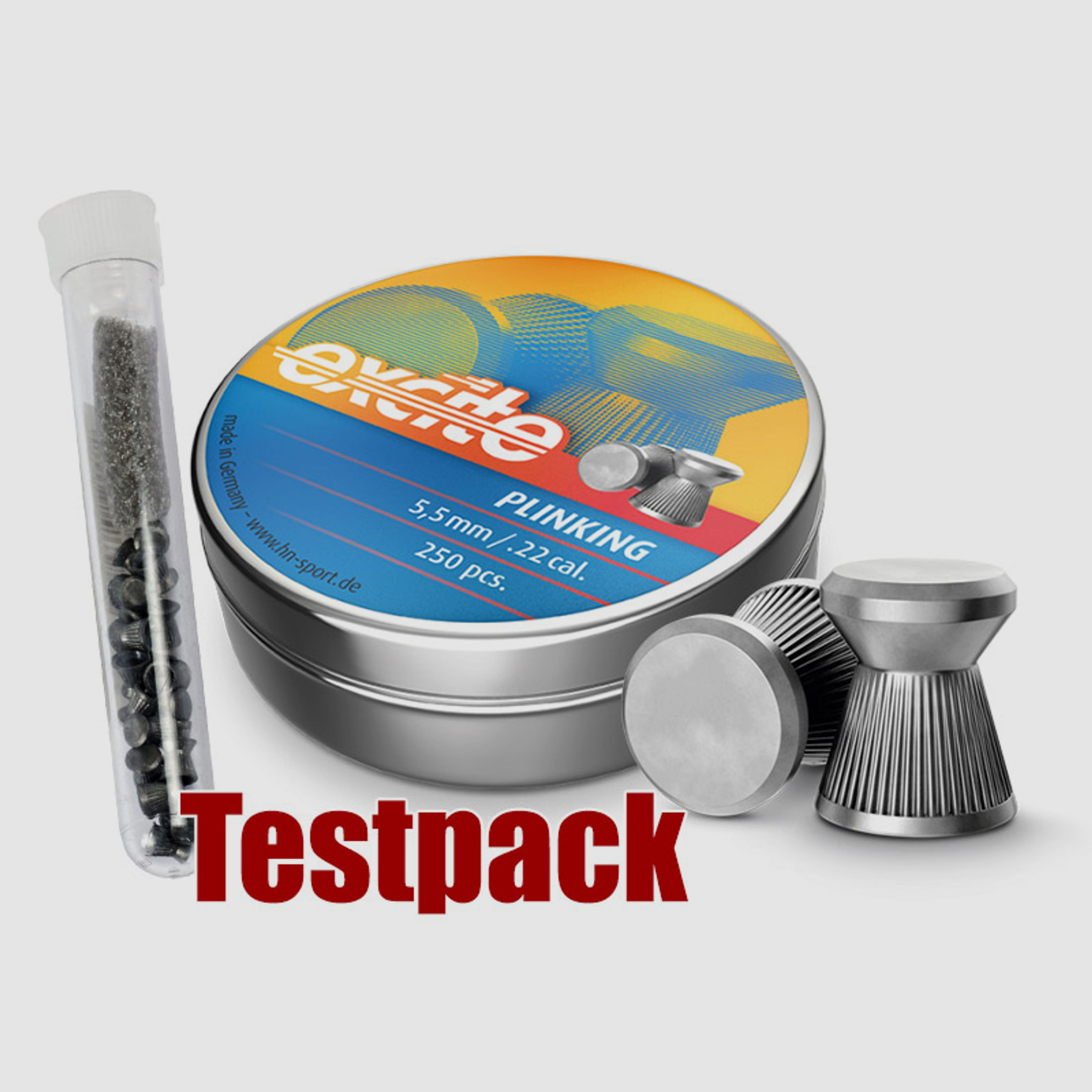 Testpack - H&N Excite Plinking, Flachkopf, geriffelt, 0,83 g, Kaliber 5,5 mm, 20 StĂĽck