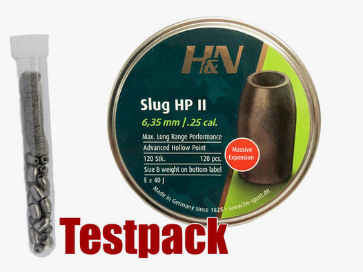 Testpack Hohlspitz Diabolos H&N Slug HP II Kaliber 6,34 mm 2,33 g glatt 20 StĂĽck