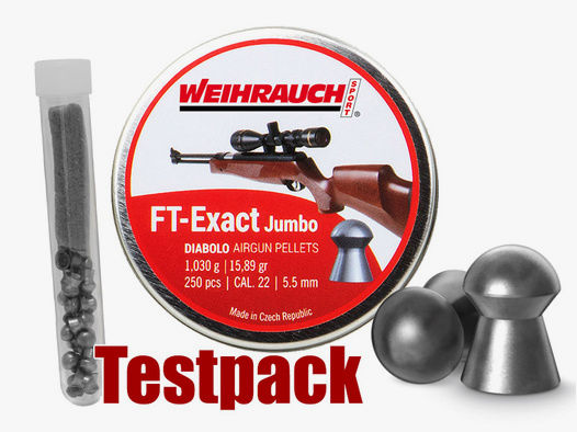 Testpack Rundkopf Diabolos Weihrauch FT-Exact Jumbo Kaliber 5,53 mm 1,03 g glatt 20 StĂĽck