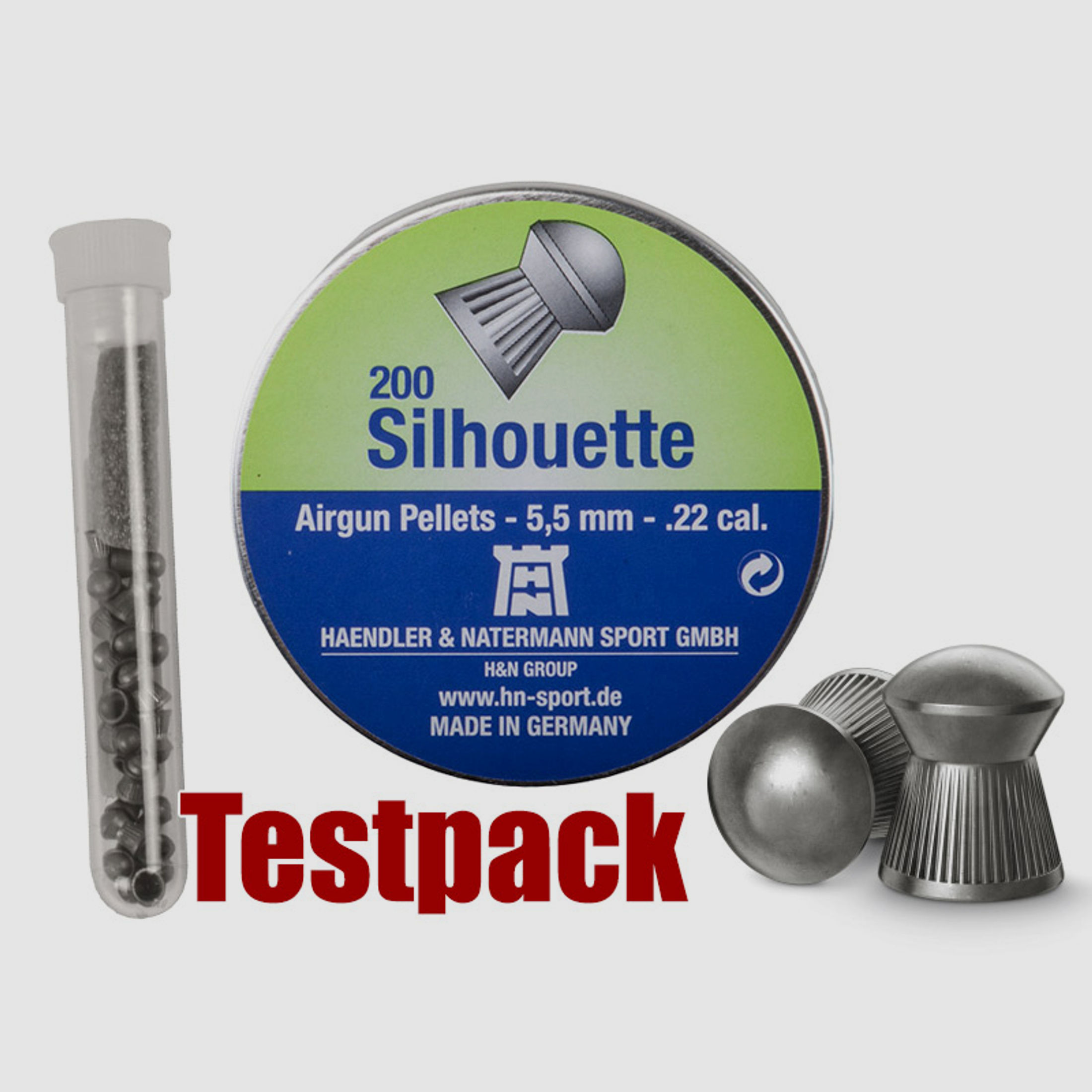 Testpack Rundkopf Diabolos H&N Silhouette Kailber 5,5 mm 1,06 g geriffelt 20 StĂĽck