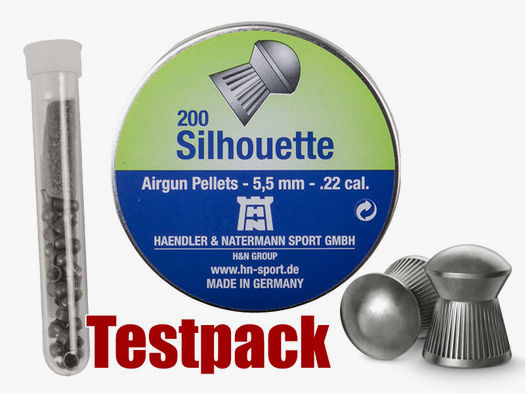 Testpack Rundkopf Diabolos H&N Silhouette Kailber 5,5 mm 1,06 g geriffelt 20 StĂĽck