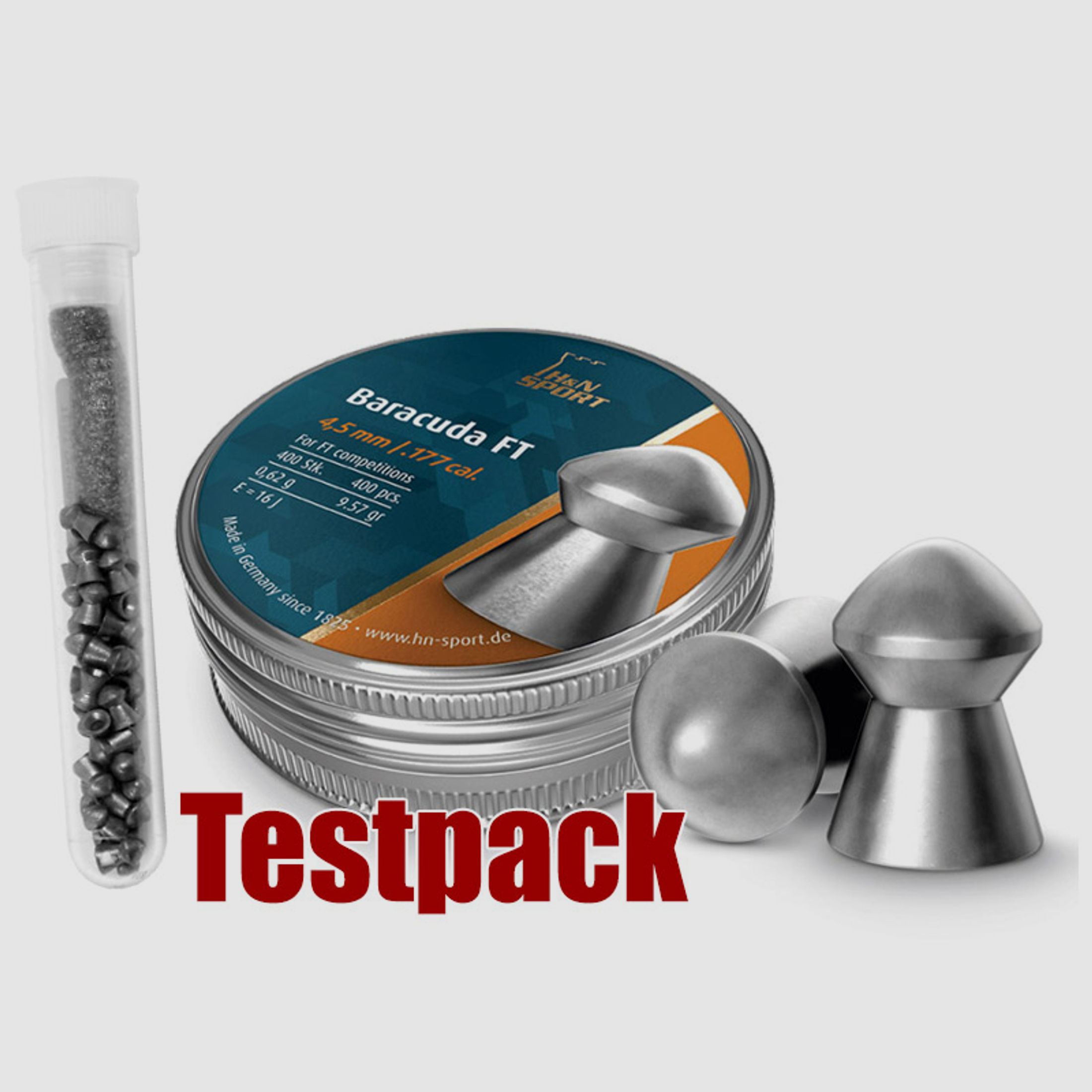 Testpack - H&N Baracuda FT Diabolo, Rundkopf, glatt, 0,62 g, Kaliber 4,51 mm, 40 StĂĽck
