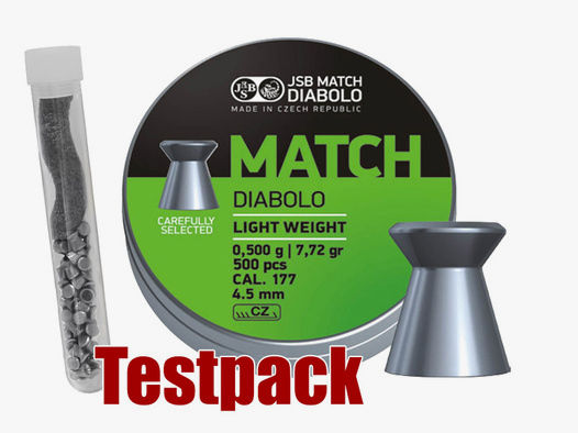 Testpack Flachkopf Diabolos JSB Match Light Kaliber 4,52 mm 0,475 g glatt 40 StĂĽck