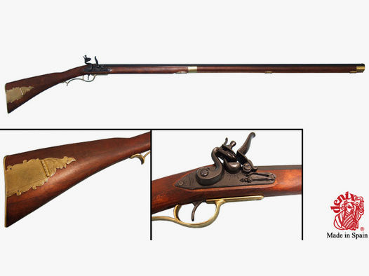 Deko Vorderladergewehr Modell Kentucky USA 19. Jahrhundert 148cm