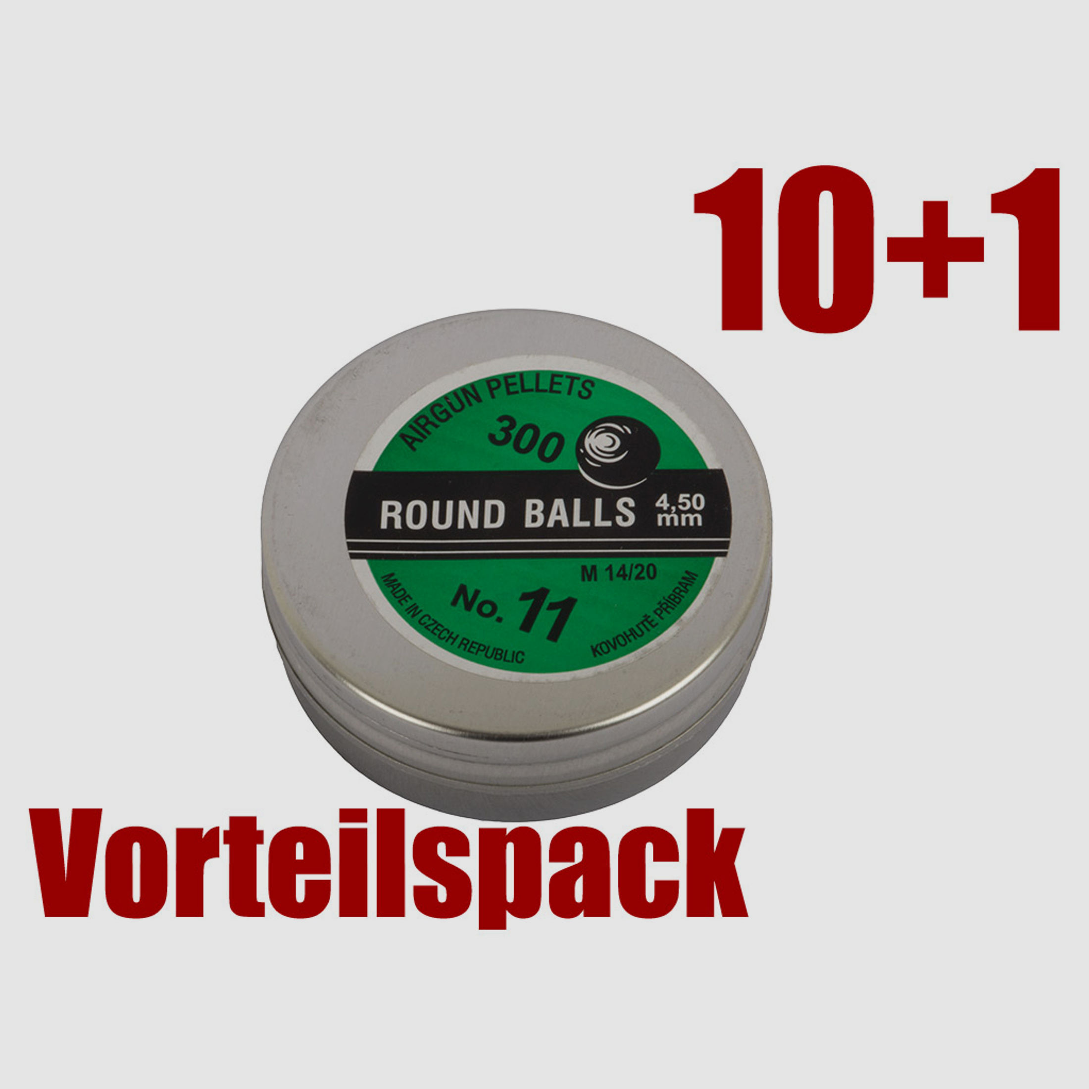 Vorteilspack 10+1 Rundkugeln BBs Round Balls No. 11 Kaliber 4,5 mm 0,54 g 11 x 300 StĂĽck