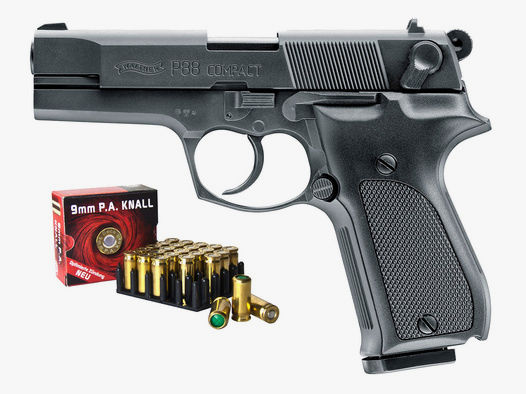 Schreckschuss Pistole Walther P88 Compact Kaliber 9 mm P.A.K. (P18) + 25 Schuss