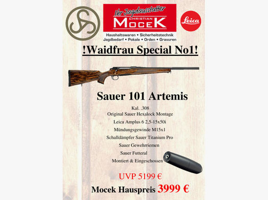 Sauer 101 Artemis, mit Leica Amplus 6 2,5-15x50i