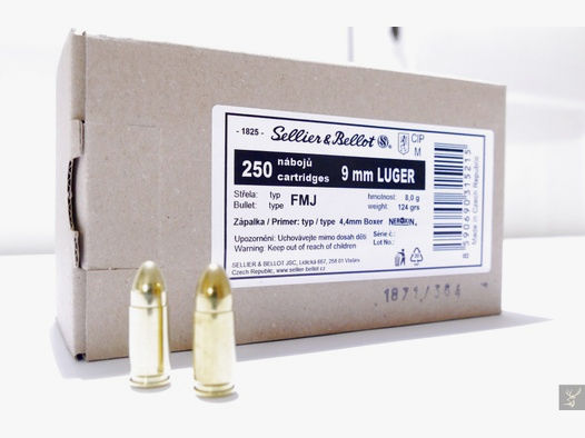 Sellier & Bellot 9mm Luger FMJ Schüttpackung 8,0g/124grs