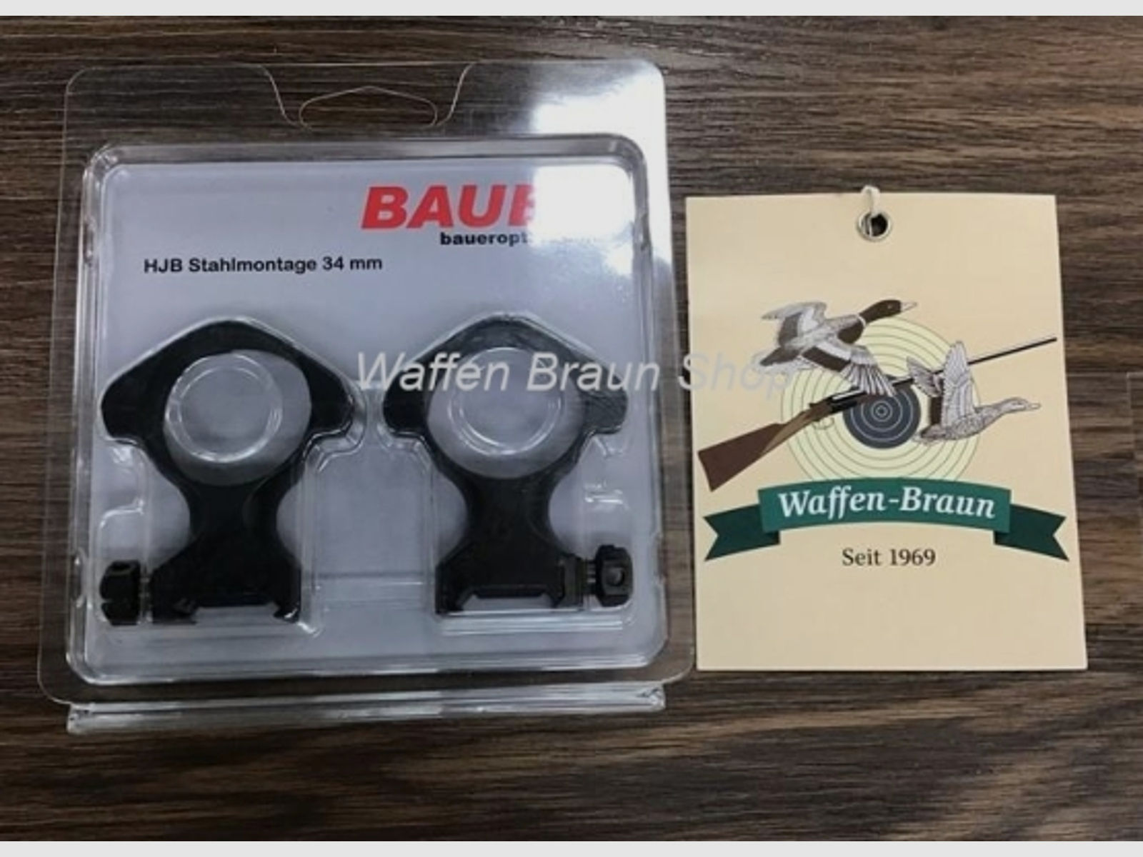 Bauer HJB Stahlmontage 34mm Bauhöhe, Hoch 23mm, für Picatinny-/ Weaverschiene