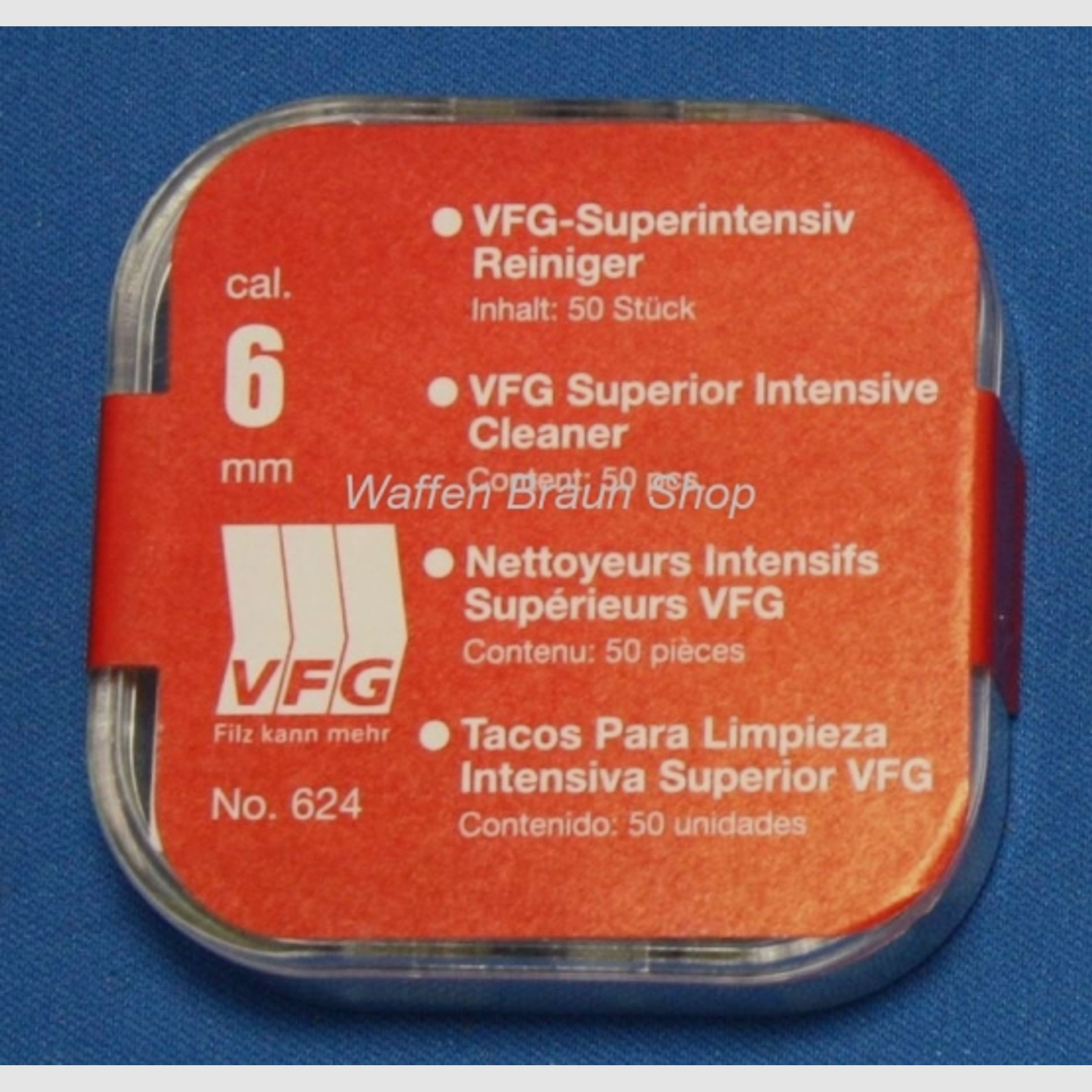 VFG Superintensiv Reiniger, No. 624, cal. 6mm, 50 Stück