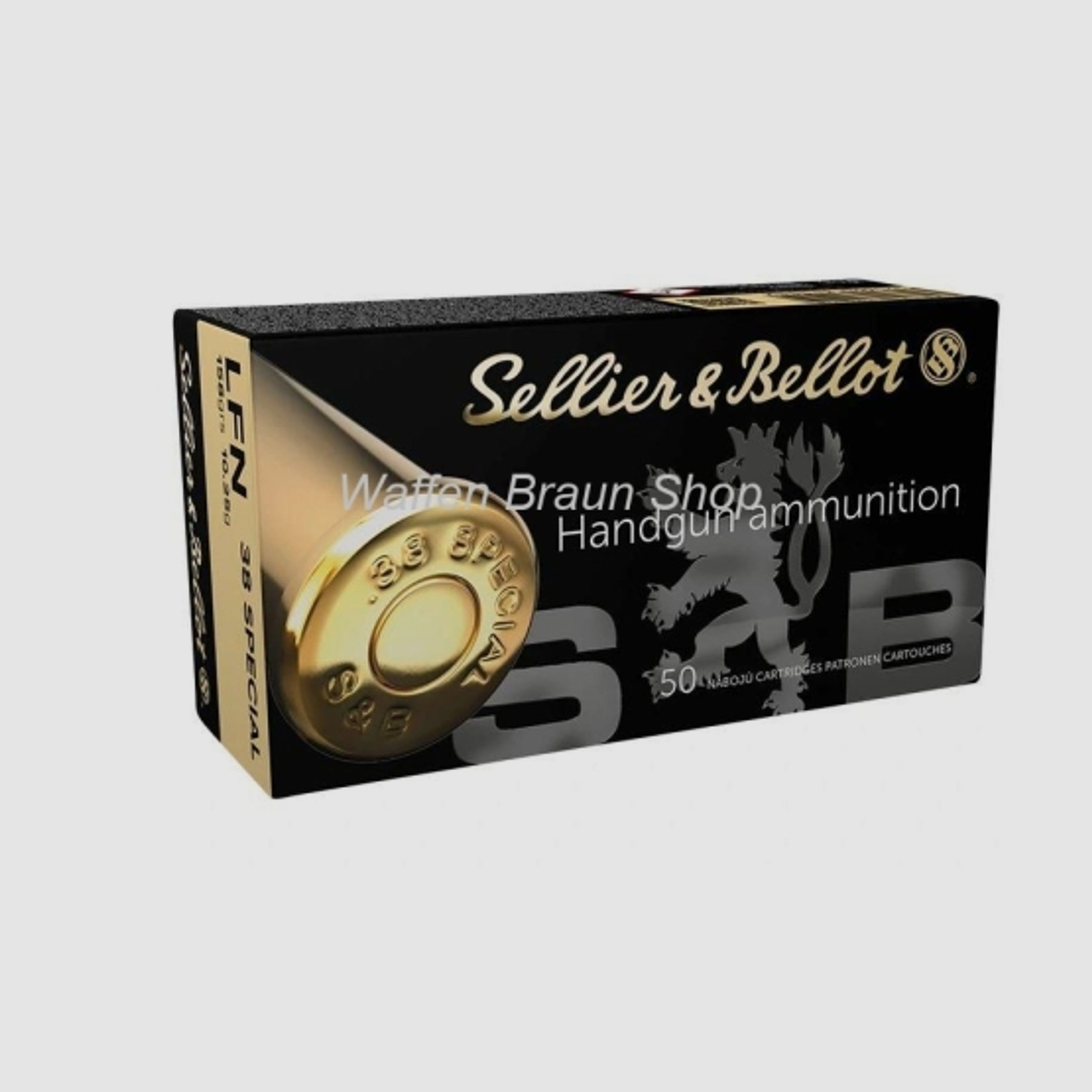 Sellier & Bellot, .38 Special, 10,2/158g/grs, Blei-Flachkopf "LFN"  50Stk/Pack