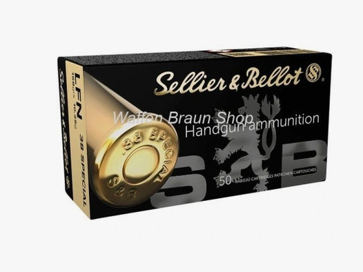 Sellier & Bellot, .38 Special, 10,2/158g/grs, Blei-Flachkopf "LFN"  50Stk/Pack