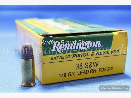 Remington .38 S&W LRN 146 grain 50 STK #R38SW  ( passt nicht in Waffen .38 Special)