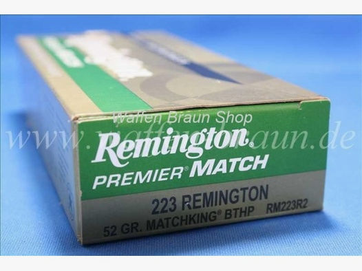 Remington .223 BTHP 52 grain 20 Stk #RM223R2