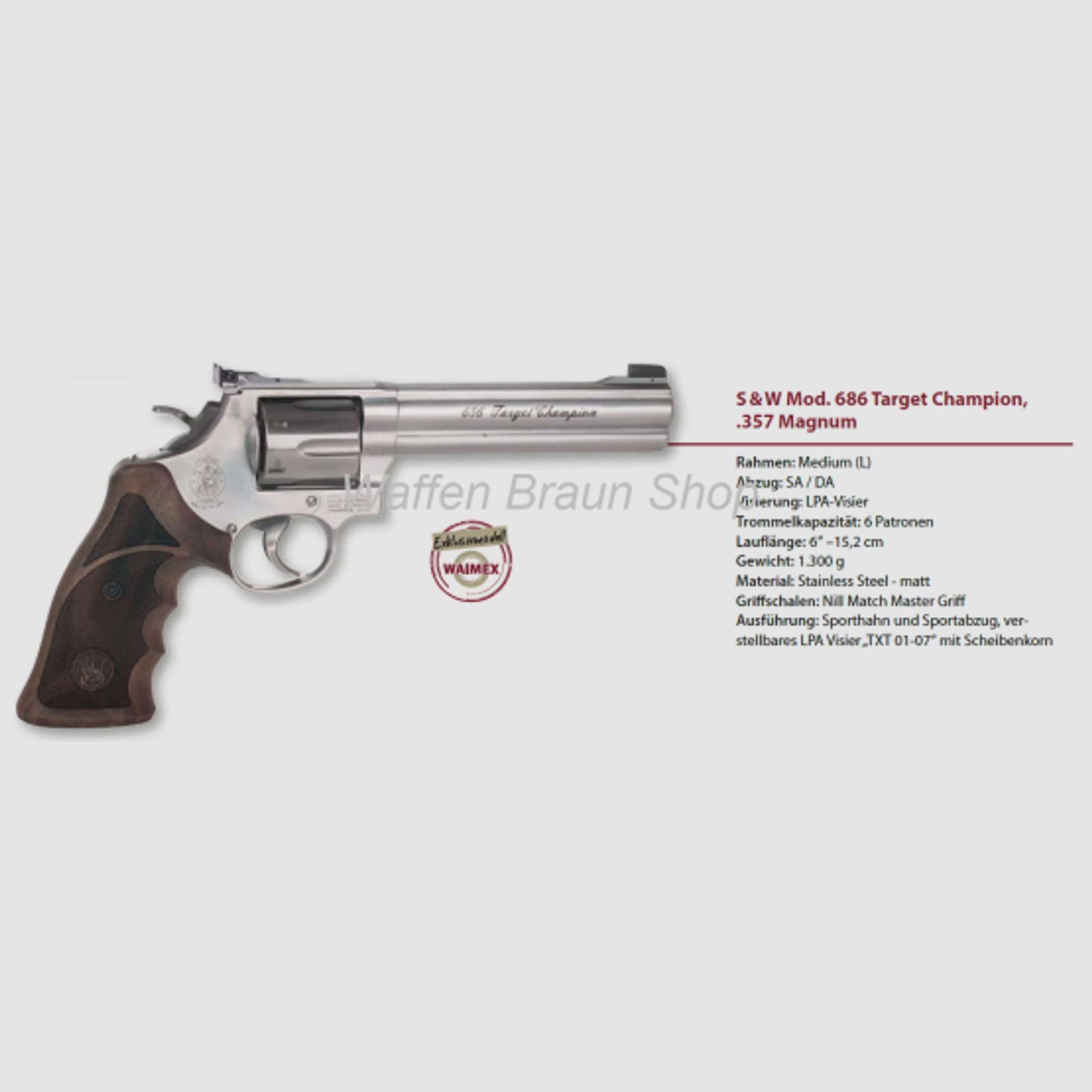 Smith & Wesson Mod 686 Target Champion 357 Mag