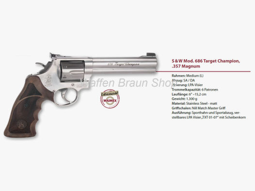 Smith & Wesson Mod 686 Target Champion 357 Mag