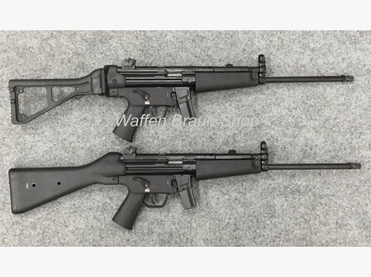HK SLK SP5L, Kal. 9 mm Luger, m. Schulterstütze, schwarz, Lauflänge: 42,1 cm, Gesamtlänge: 87,4 cm