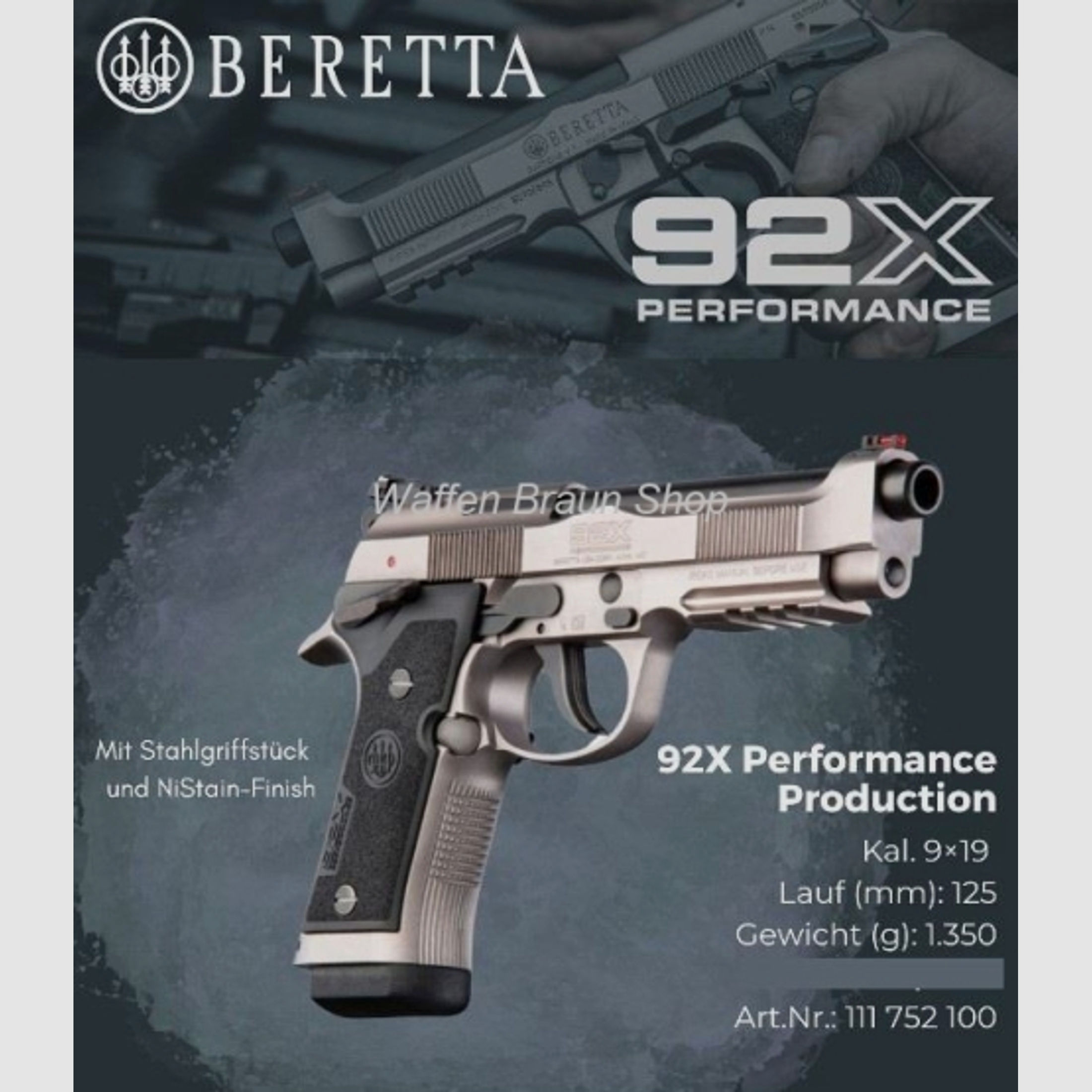 Beretta 92X Performance LL125 mm 9 mm Luger 15 Schuss