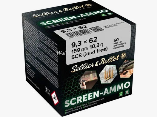 S+B 9,3x62 Screen-Ammo SCR Zink 10,3g/159grs. 50 Stück