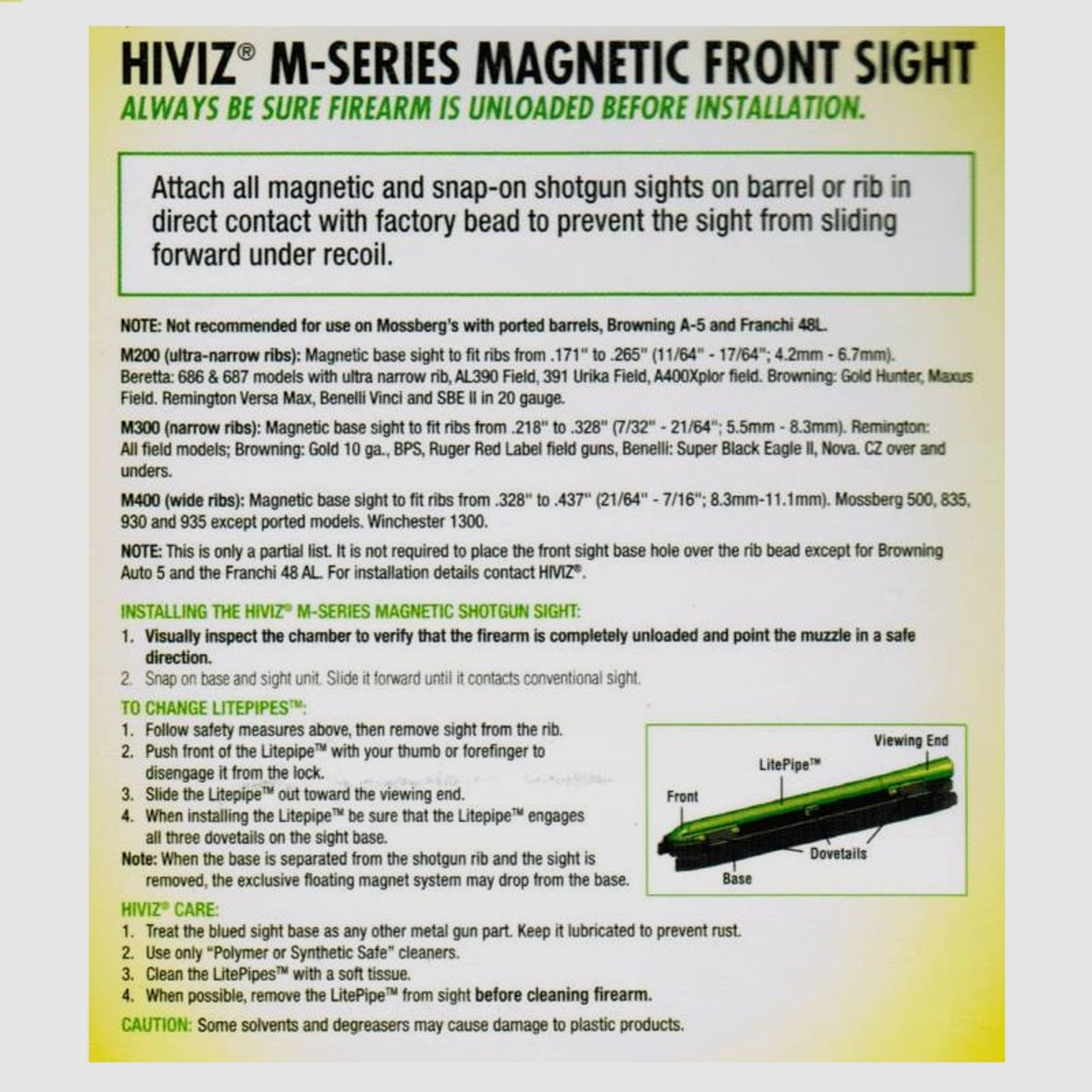 HIVIZ Visierkorn Fiber Magnetic M300