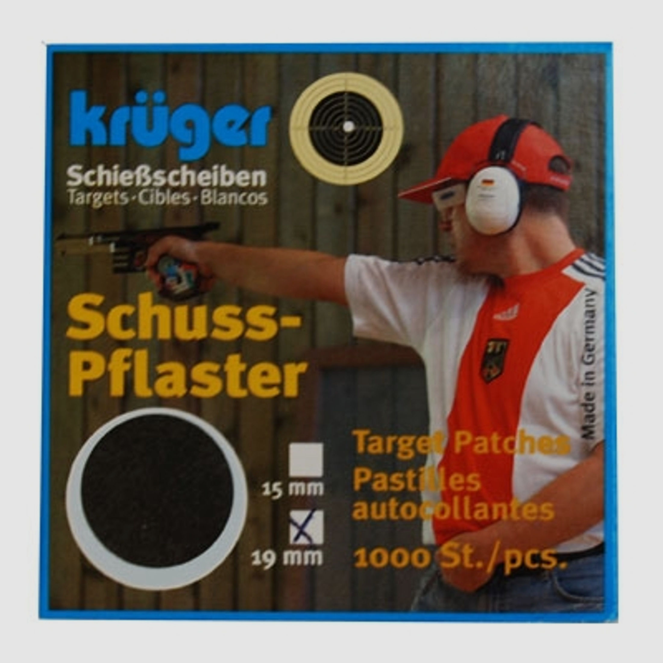 Krüger Druck 1000 Schusspflaster 19mm schwarz