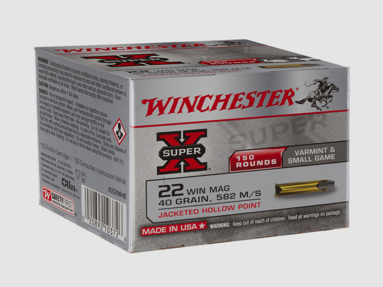 Winchester .22WinMag SuperX TM 2,6g - 40gr.  150er Pck.