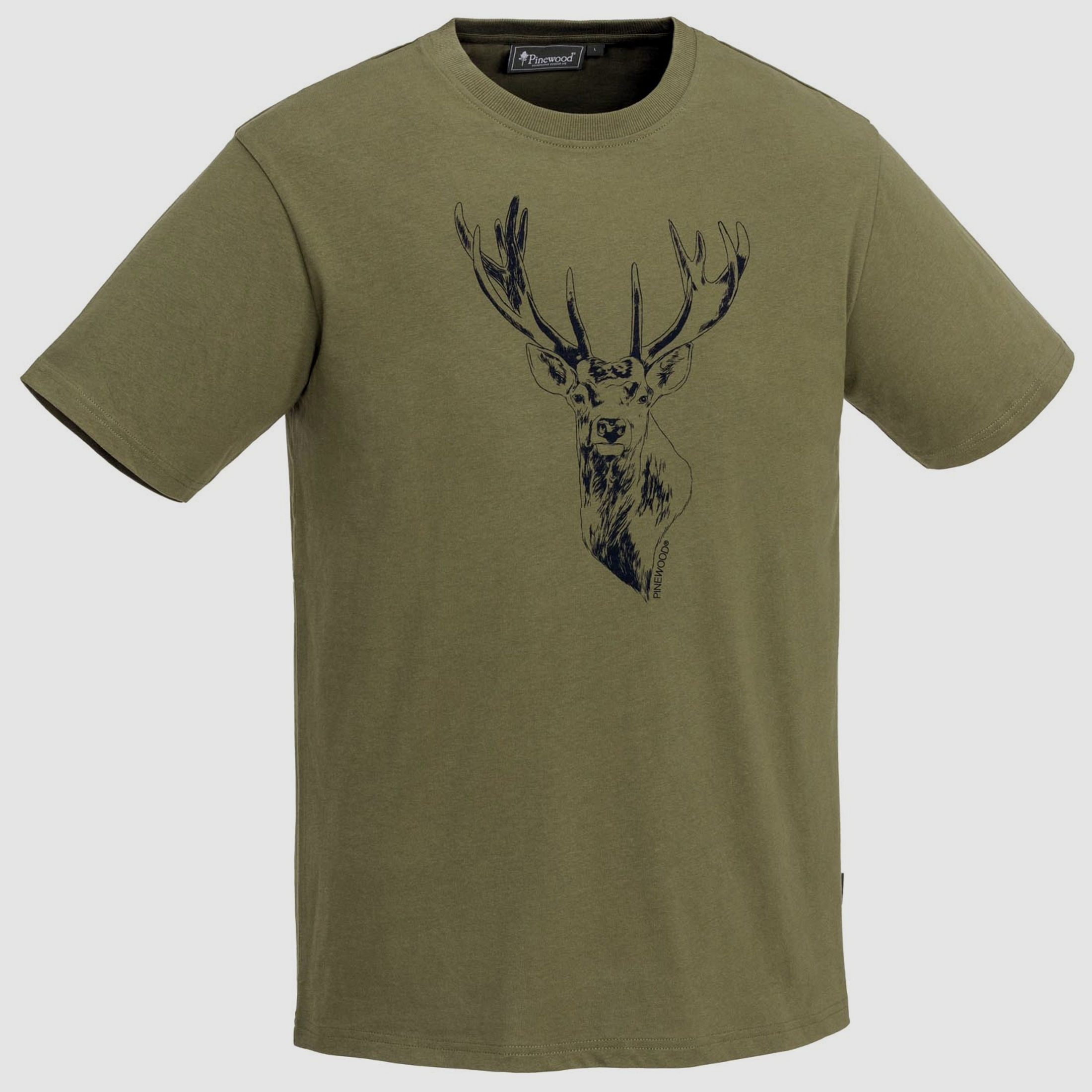 Pinewood T-Shirt Red Deer  H.Olive