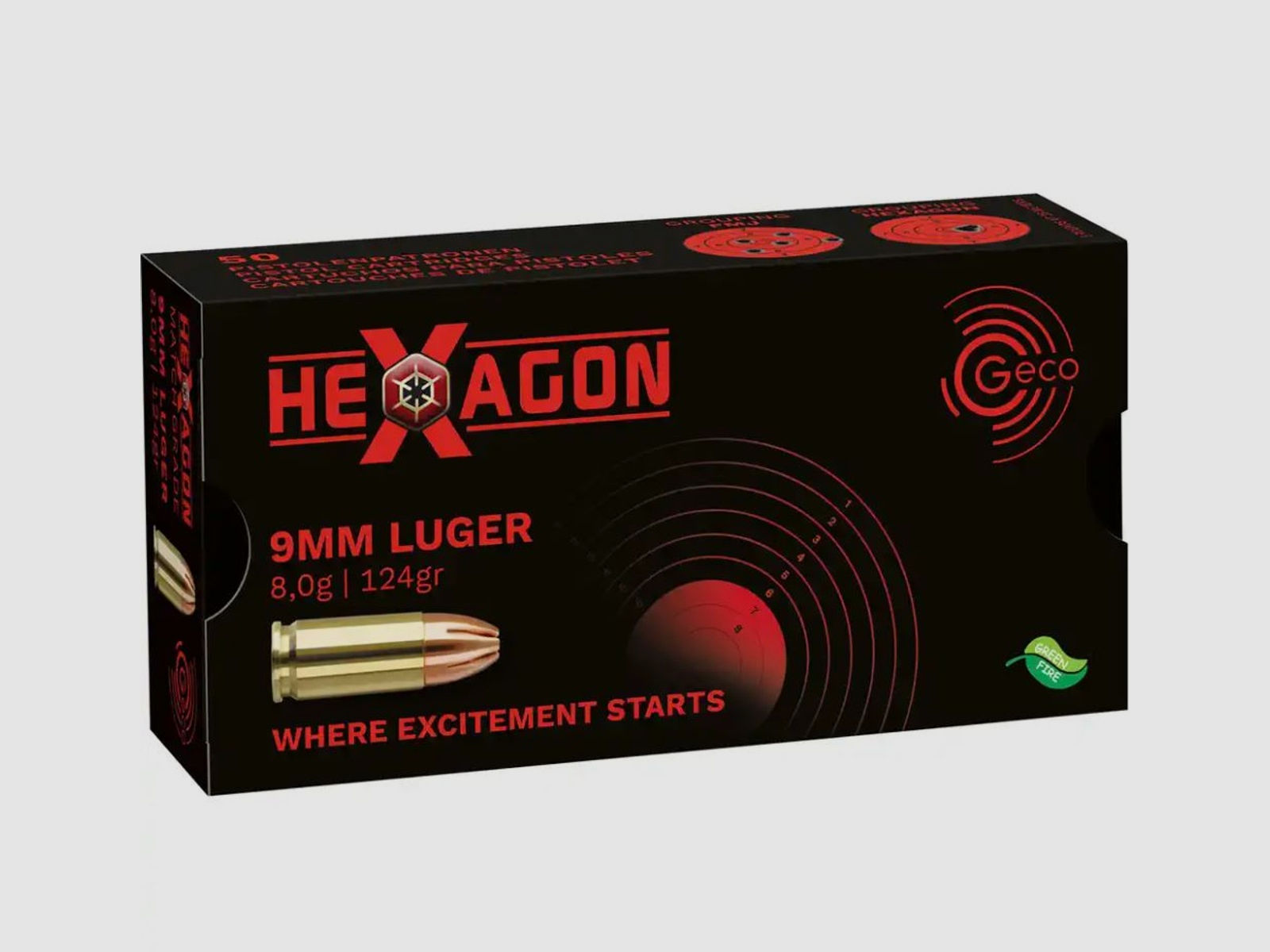 Geco 9mmLuger Hexagon SX 8,0g - 124gr
