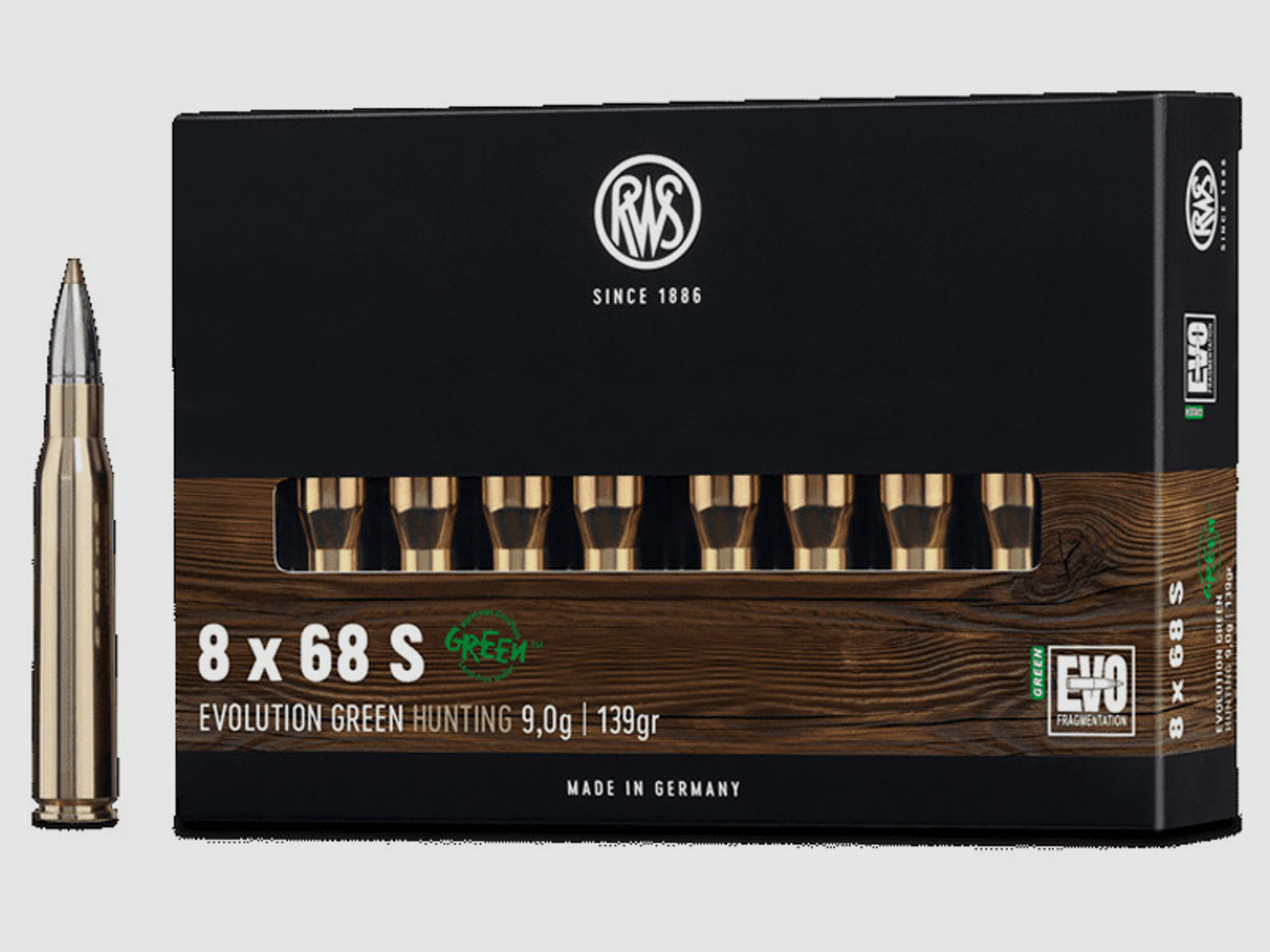 RWS 8x68S Evo Green 9,0g - 139gr