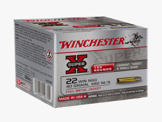 Winchester .22WinMag SuperX Vollmantel 2,6g - 40gr.  150er Pck.