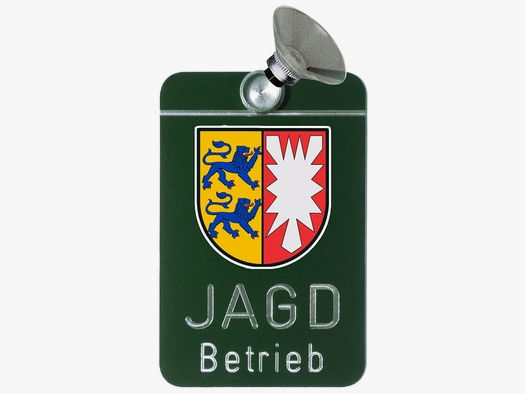 Autoschild - Jagdbetrieb  Aluminium Schleswig-Holstein