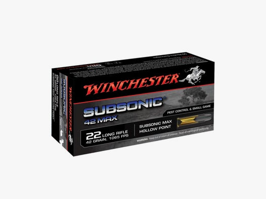 Winchester .22lr Subsonic 2,72g - 42gr.  42 MAX