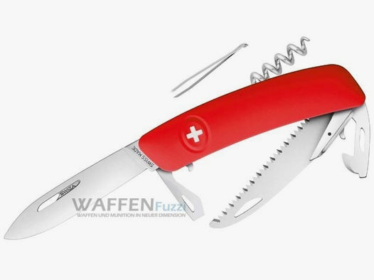 SWIZA Taschenmesser D05 Stahl 440 roter Anti-Rutsch-Griff Säge und weitere 10 Funktionen