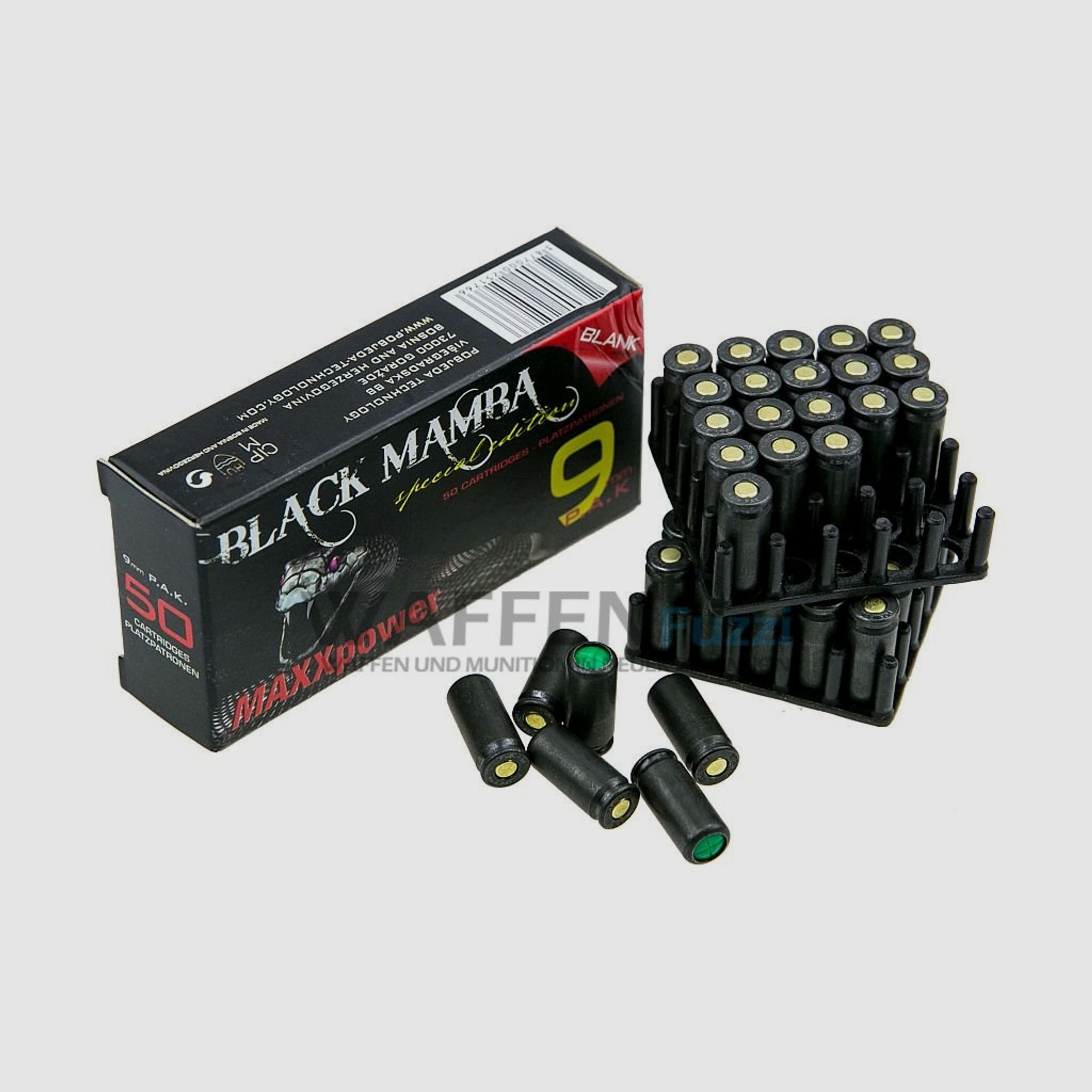 Black Mamba Maxx Power Platzpatronen 9mm P.A.K. 50 Stück