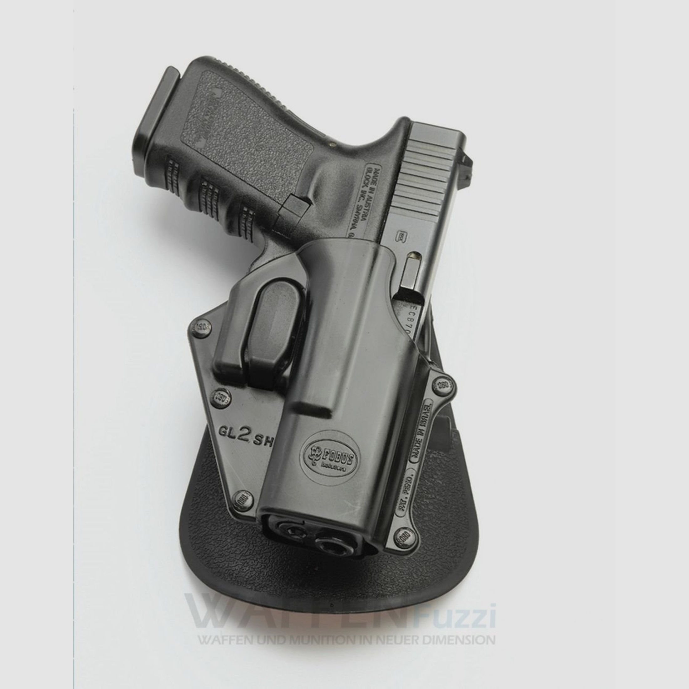Fobus Paddle Holster Trigger Lock mit Winkelverstellung für Glock 17 Glock 23 Glock 34