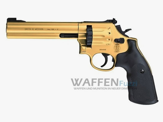 Smith & Wesson Mod. 686 Gold 6 Zoll CO2 Revolver 4,5 mm Diabolo Gebraucht-Wie Neu