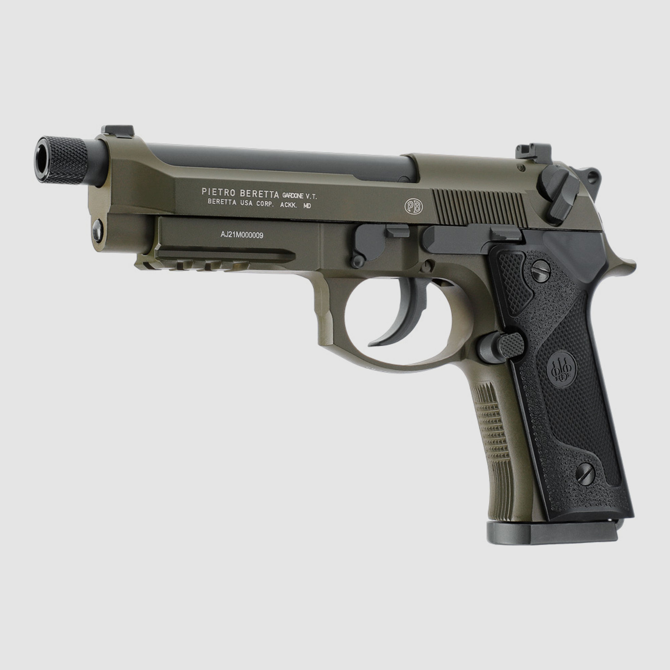 Beretta M9A3 GREEN & BLK FM Vollmetall Blow Back CO2 Pistole Kaliber 4,5 mm BB