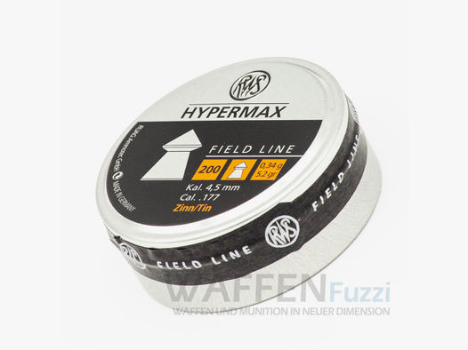 RWS Hypermax bleifreie Zinn Diabolos 200 Stk. 4,5mm Diabolo