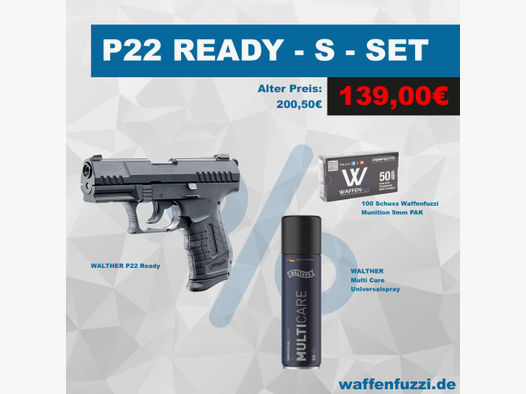 Walther P22 Ready "S" Schreckschuss Set Kaliber 9mm PAK
