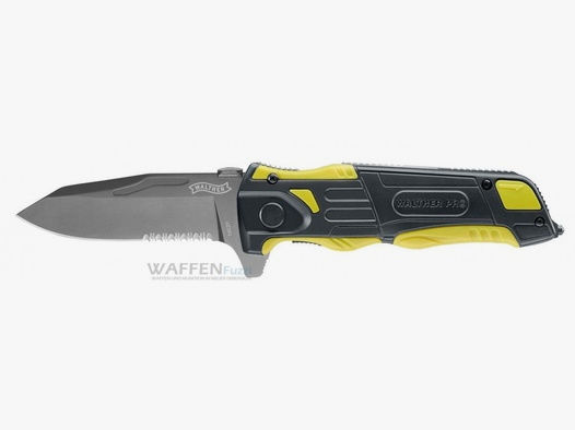 Walther PRO Rescue Knife schwarz/gelb Rettungsmesser mit Gurtschneider