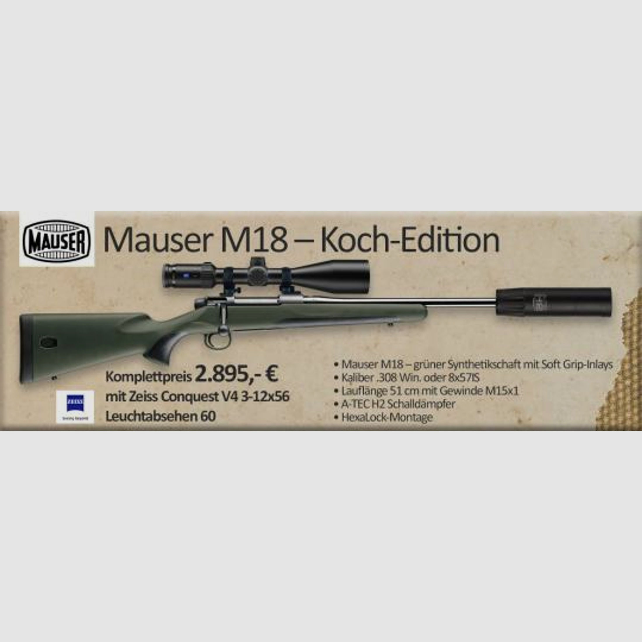 Mauser M18 Koch-Edition in .308 Komplettangebot