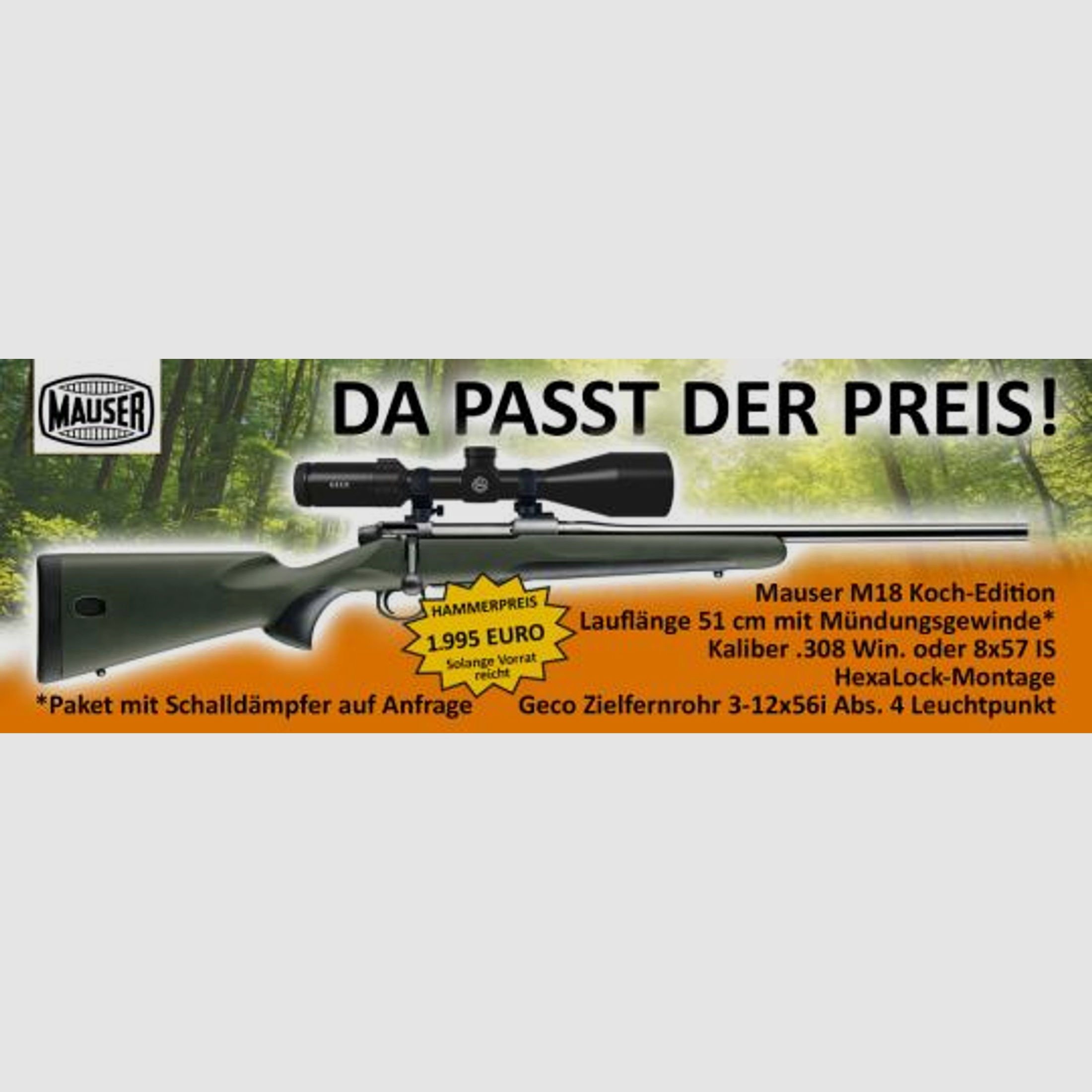Mauser M18 Koch-Edition in .308 Komplettangebot