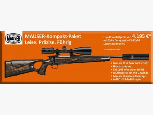 Mauser M12 Kompakt in .308 Komplettangebot