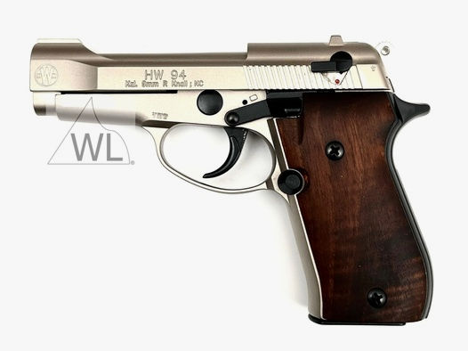 Weihrauch HW94, stainless m. Holzgriffschalen, Kal. 9mm R