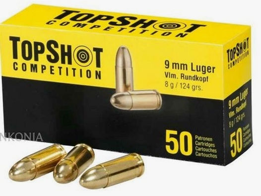 1000 Stk. TOPSHOT Comp. 9mm Luger 124grs VM