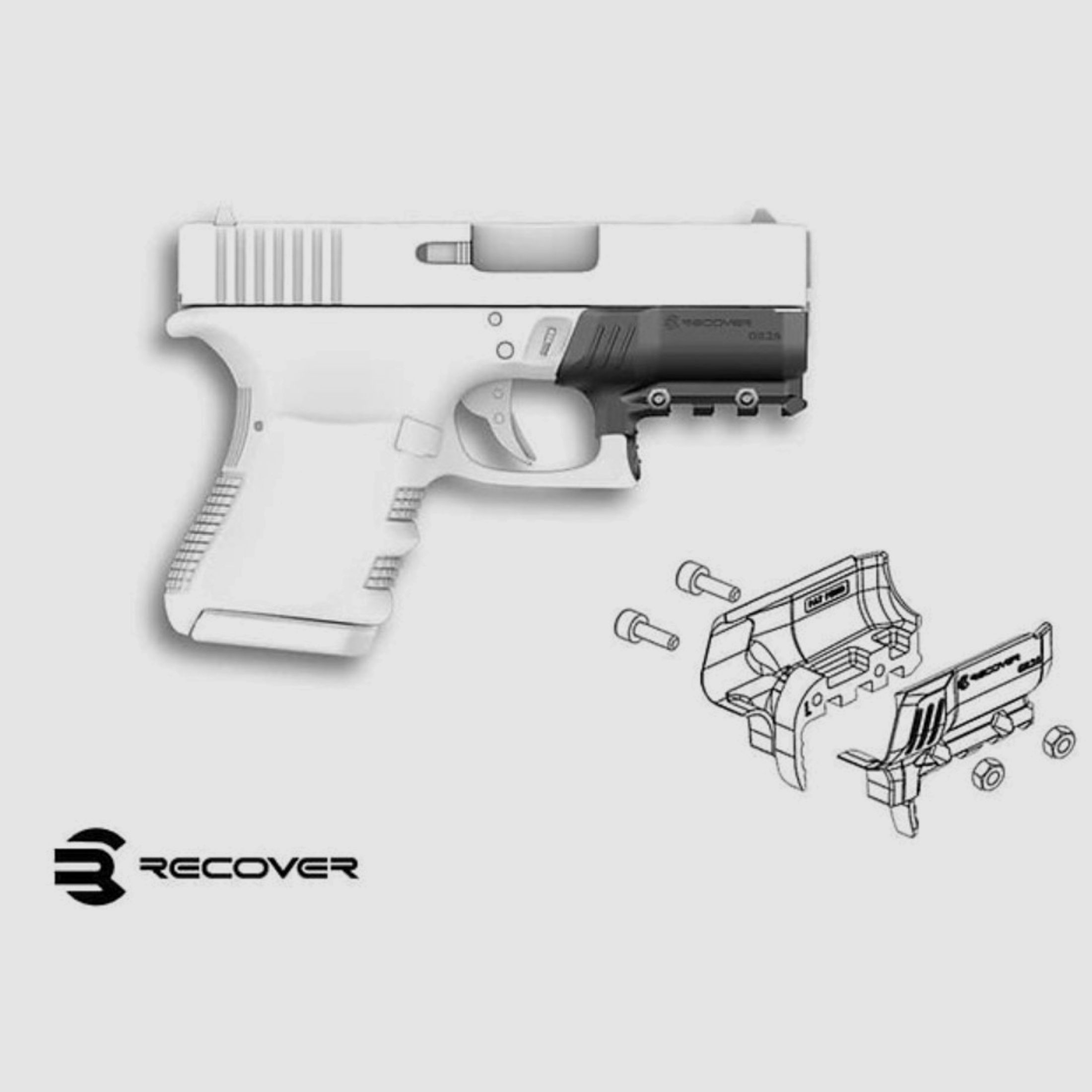 Recover Tactical GR26-01 Glock 26 und 27 Picatinny-Rail