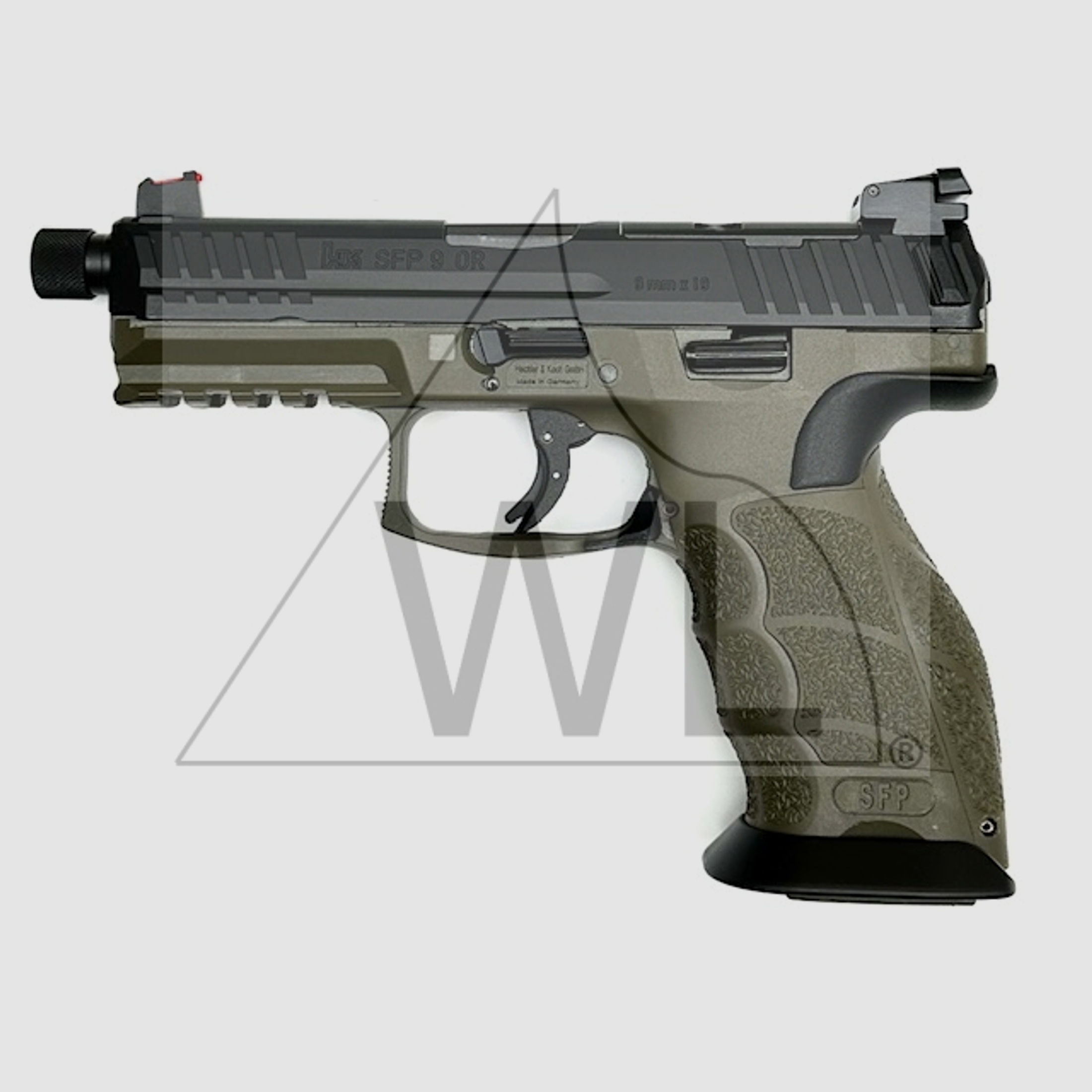 Heckler & Koch SFP9-SD Optical Ready natogrün, 9mm Luger, Abzug getunt