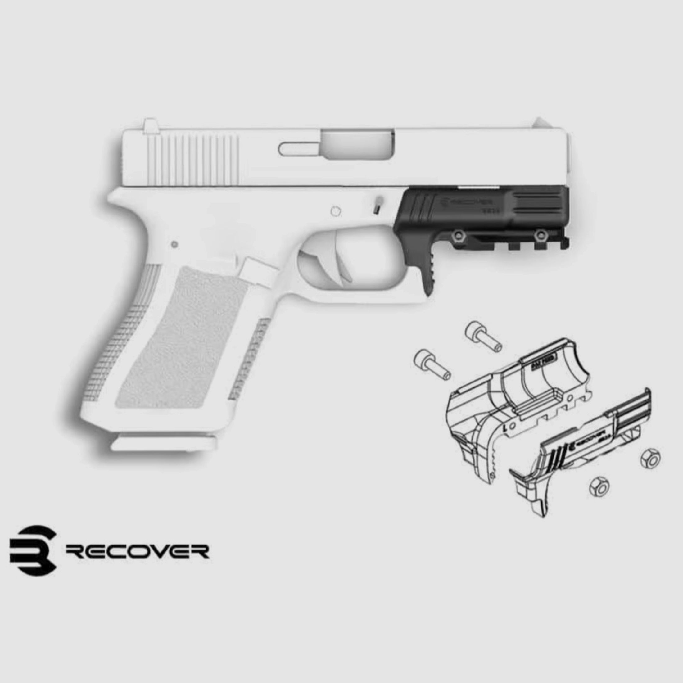 Recover Tactical GR19L-01 Glock 19 und 23 Picatinny-Rail Gen. 1 u. 2