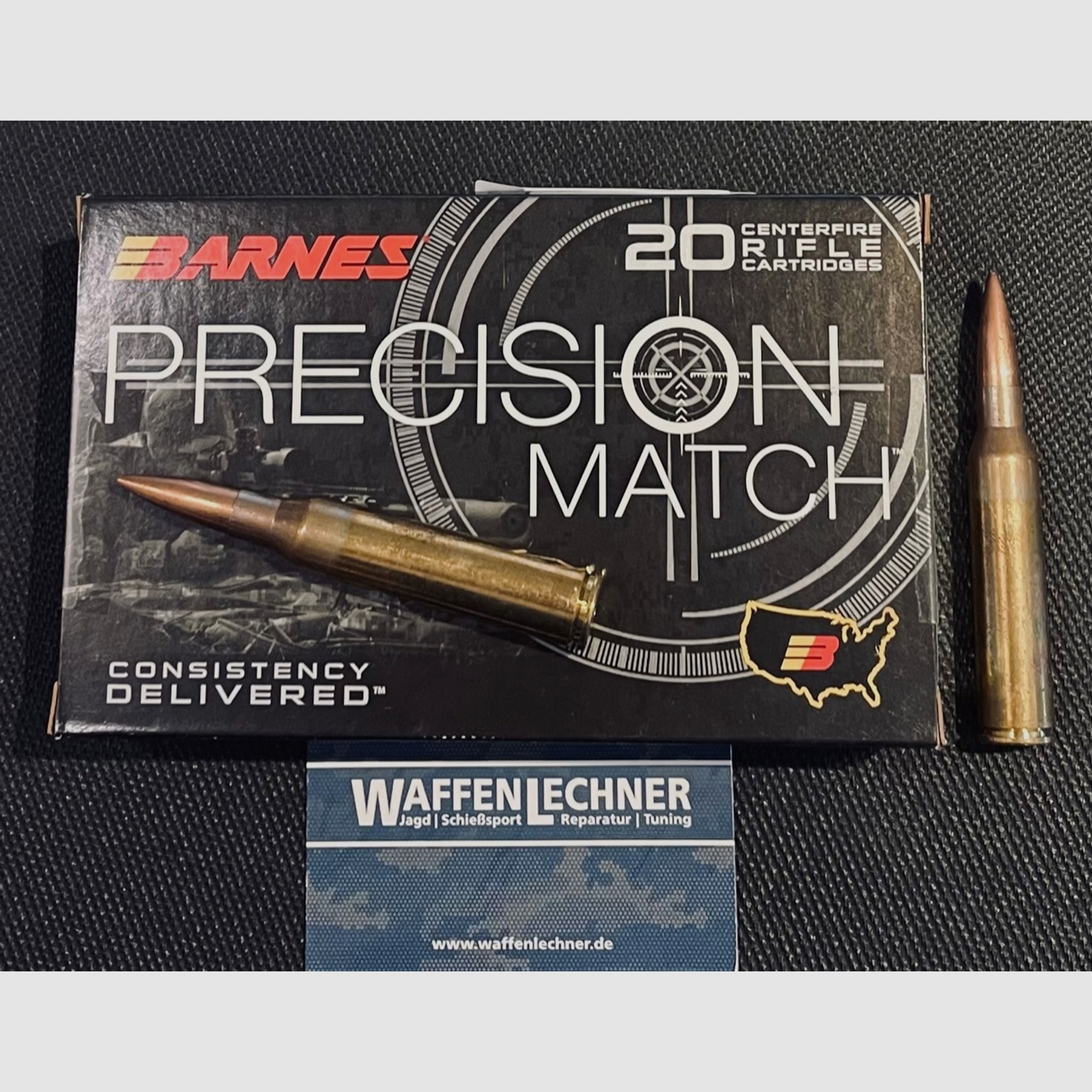 Barnes Precision Match .338 Lapua Magnum 300grs OTM, 20 Stk.